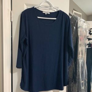 Sympli 3/4 sleeve tunic navy blue size 16